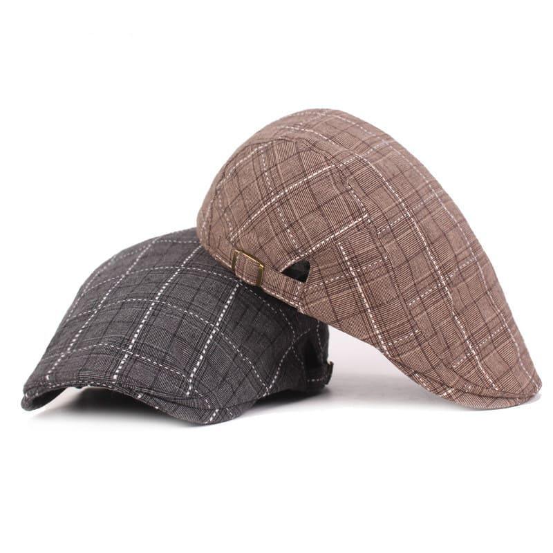 Campbell Plaid Cotton Flat Cap - Classic Plaid Styling For Casual Smart Versatility