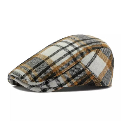 Camus Tartan Flat Cap - Classic Tartan Flat Cap For Smart Casual Outfits And Style
