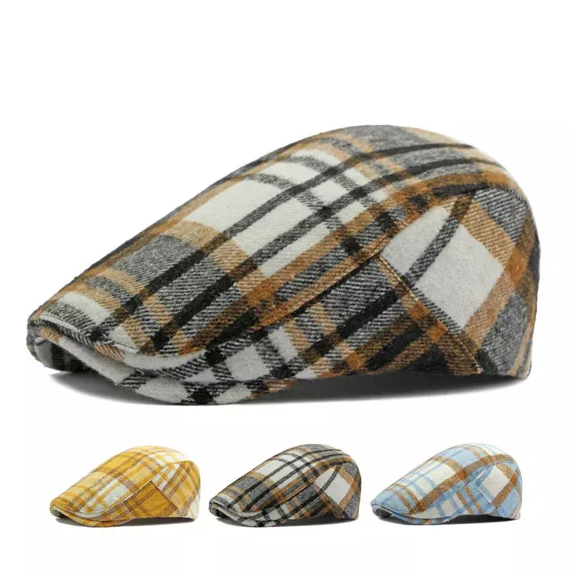 Camus Tartan Flat Cap - Classic Tartan Flat Cap For Smart Casual Outfits And Style