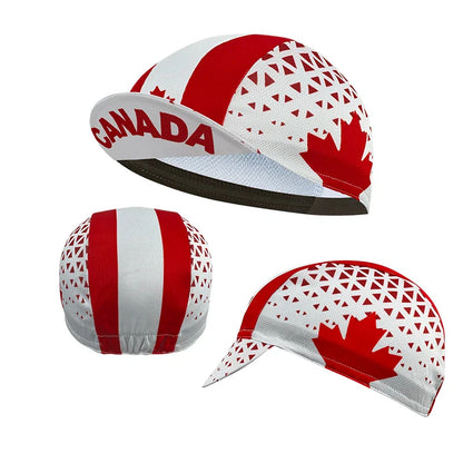 Canada Flag Cycling Cap Lightweight Acrylic With Adjustable Fit Moisture