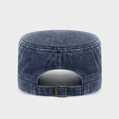 Washed Military Cap With Structured Silhouette Design - Urban Caps