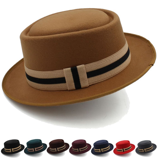 Carlyle Wool Porkpie Hat – Classic Adjustable Structured Hat