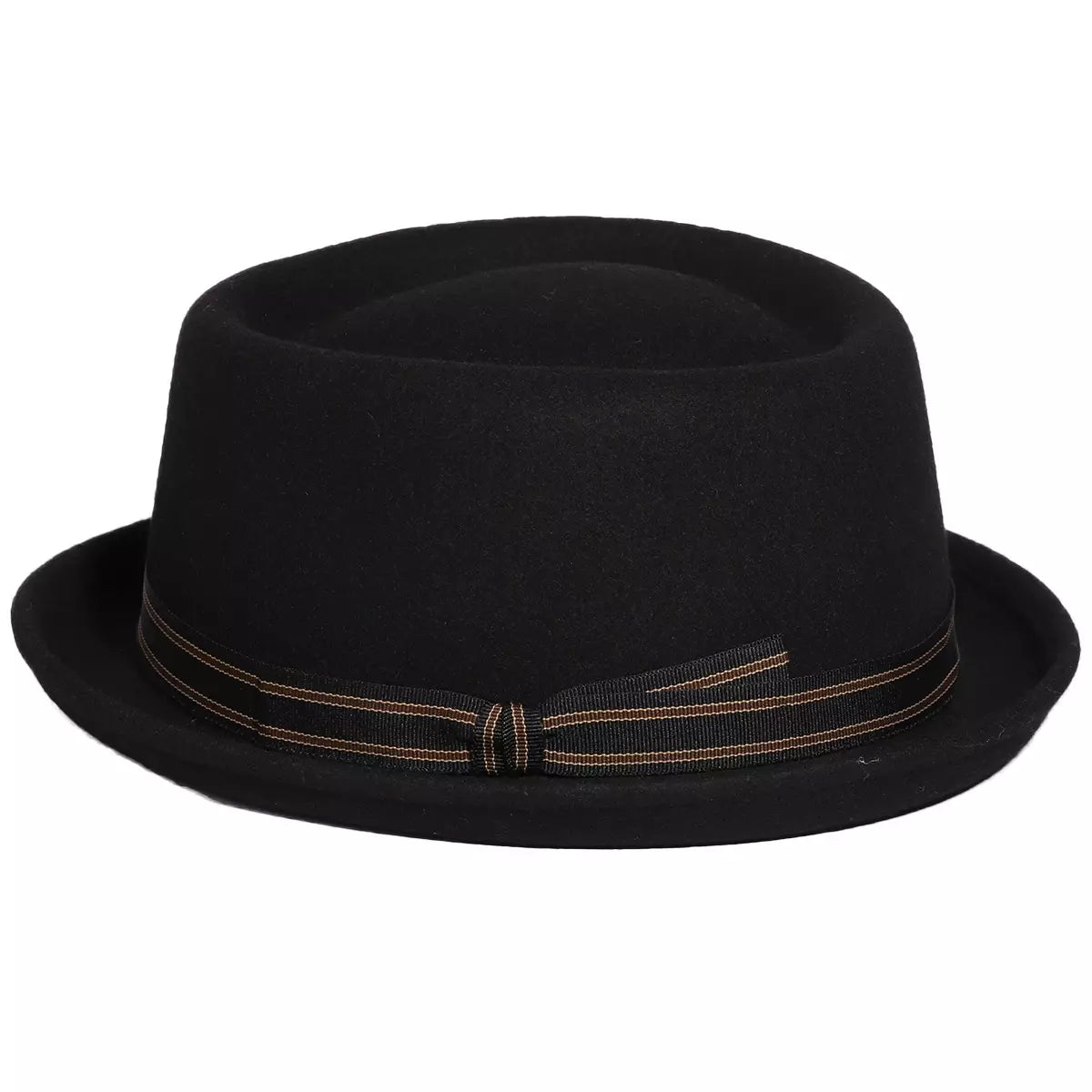 Cassady Black Wool Porkpie Hat - Timeless Black Wool Porkpie Hat With Classic Silhouette