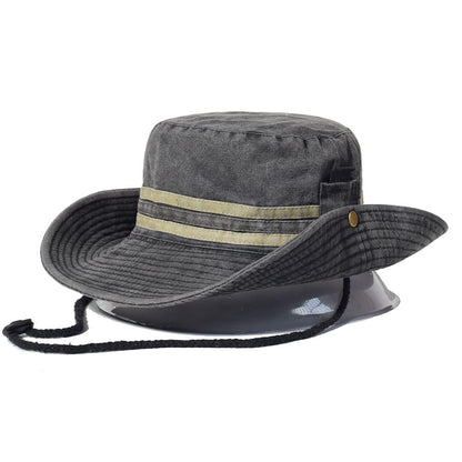 Catfish Wide Brimmed Bucket Hat - Classic Cotton Hat With Wide Brim For Sun Protection