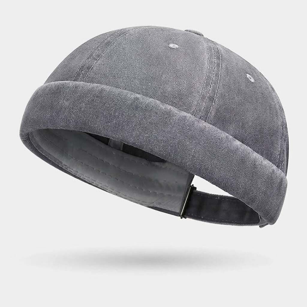 Washed Docker Cap Garment Cotton Unstructured Fold Over Cuff - Urban Caps