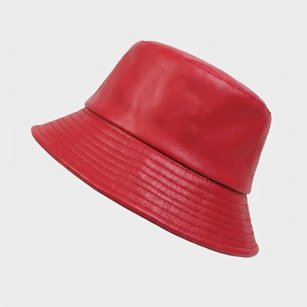 Leather Bucket Hat With Timeless Refined Look Subtle Finish - Urban Caps