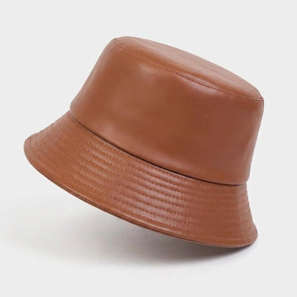 Leather Bucket Hat With Timeless Refined Look Subtle Finish - Urban Caps
