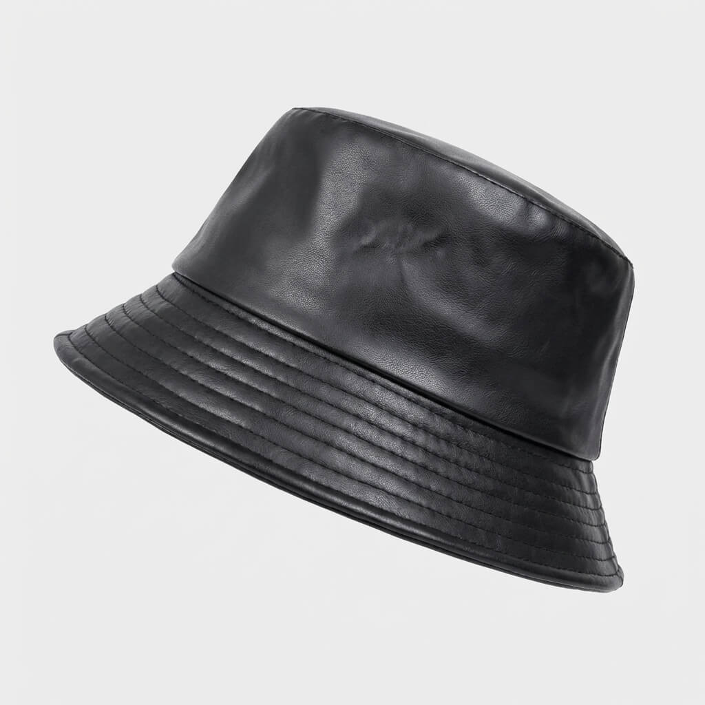 Leather Bucket Hat With Timeless Refined Look Subtle Finish - Urban Caps