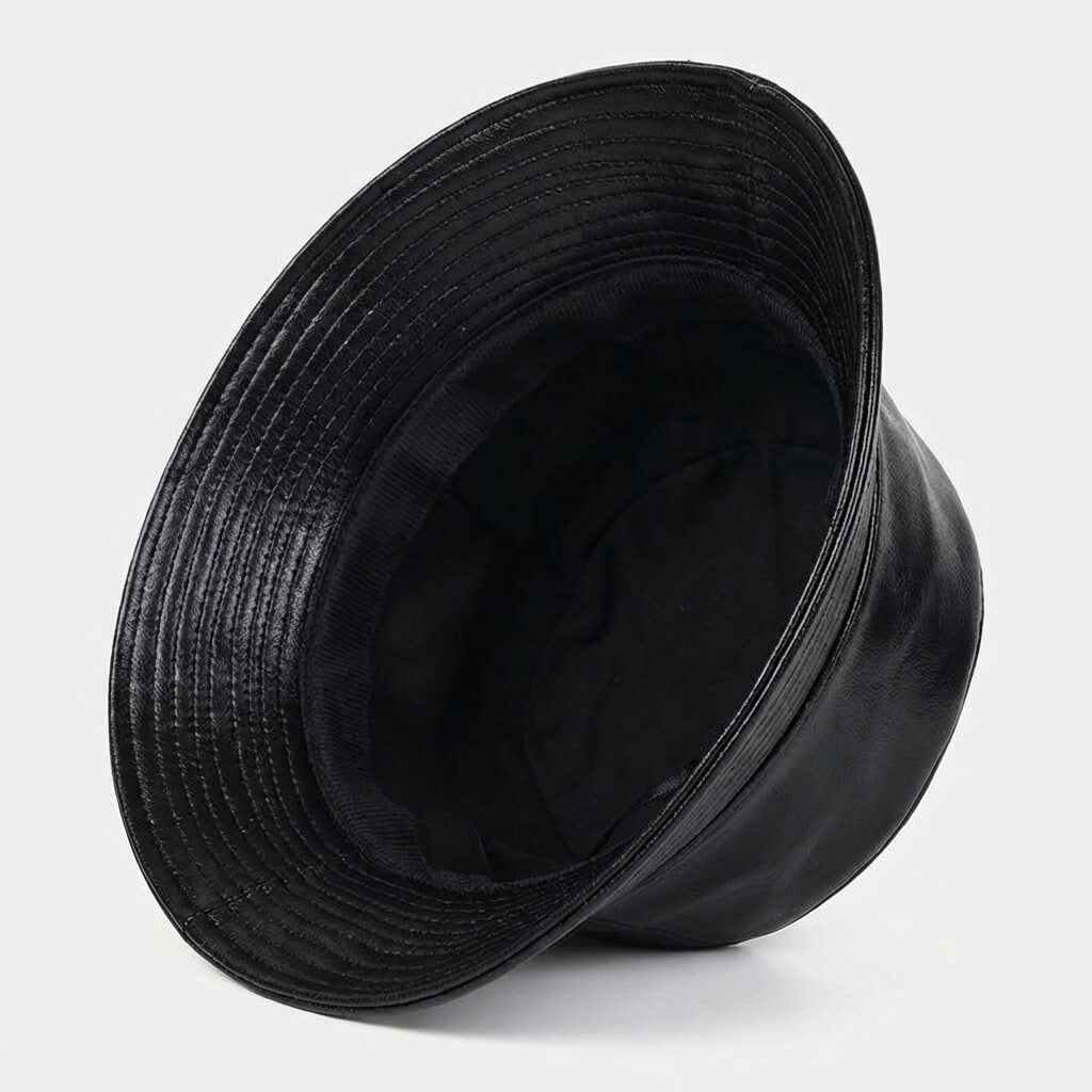 Leather Bucket Hat With Timeless Refined Look Subtle Finish - Urban Caps
