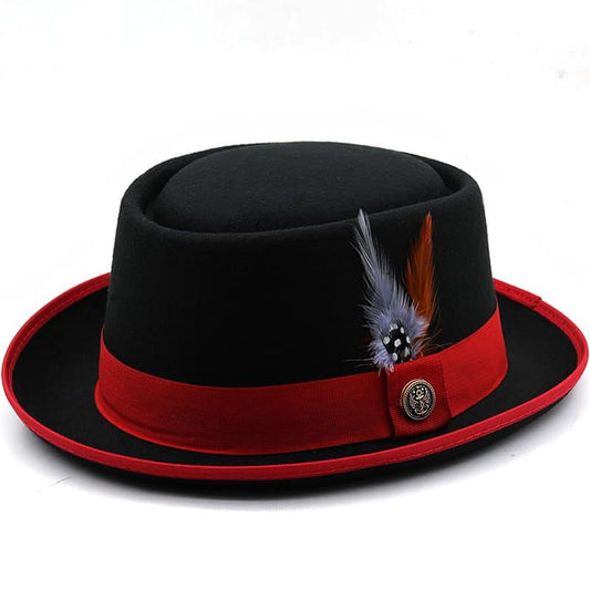 Charleroy Porkpie Hat – Feather Trim Wool Blend Hat