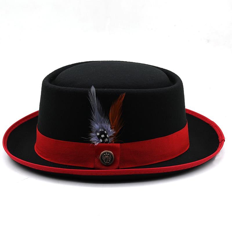 Charleroy Porkpie Hat – Feather Trim Wool Blend Hat