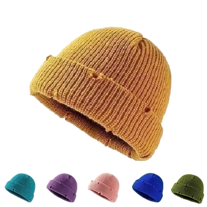 Chelsea Winter Ripped Knitted Beanie - Urban Caps