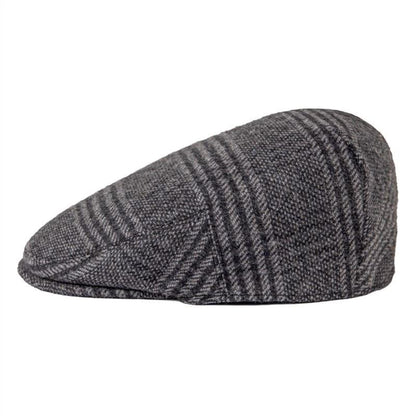 Chester Wool Flat Cap – Classic Patterned Warm Hat