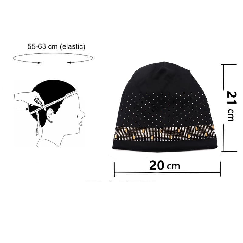 Chloe Rhinestones Cotton Beanie - Urban Caps