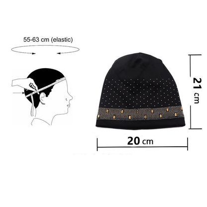 Chloe Rhinestones Cotton Beanie - Urban Caps
