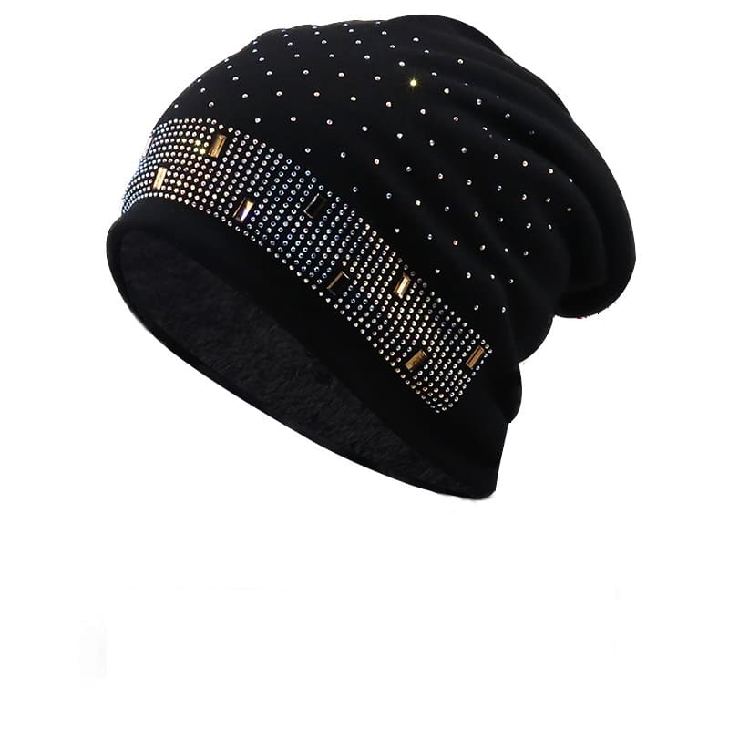 Chloe Rhinestones Cotton Beanie - Urban Caps