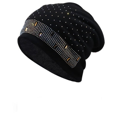 Chloe Rhinestones Cotton Beanie - Urban Caps