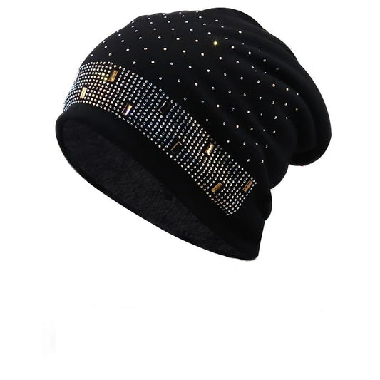 Chloe Rhinestones Cotton Beanie - Urban Caps