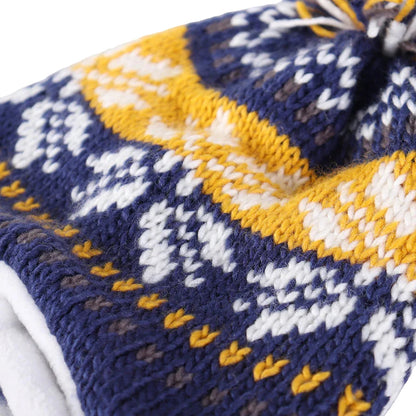 Kids Christmas Winter Earflaps Pom Beanie - Urban Caps