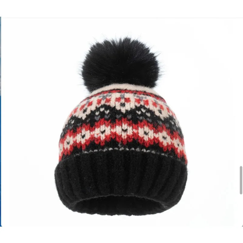 Winter Christmas Knitted Beanie With Pom - Urban Caps
