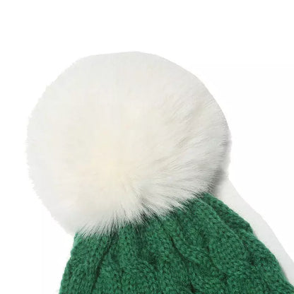 Christmas Knitted Bicolor Pom-Pom Beanie Cozy Seasonal Classic - Urban Caps