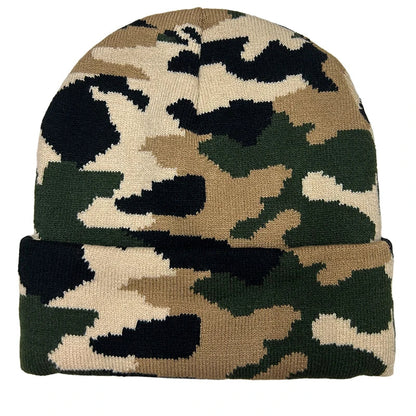 Classic Camouflage Beanie - Soft Cotton Knit For Casual Style And Comfort