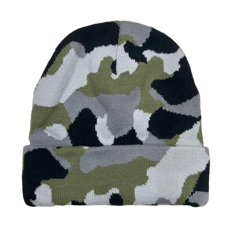 Classic Camouflage Beanie - Soft Cotton Knit For Casual Style And Comfort