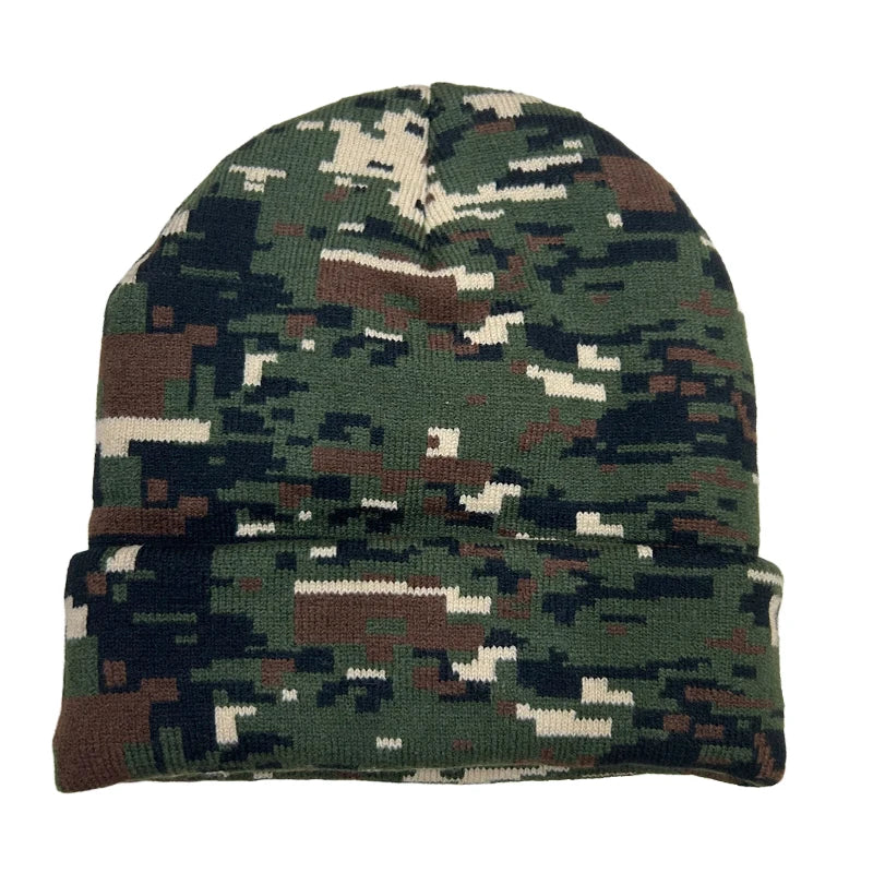 Classic Camouflage Beanie - Soft Cotton Knit For Casual Style And Comfort