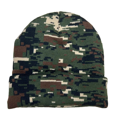 Classic Camouflage Beanie - Soft Cotton Knit For Casual Style And Comfort