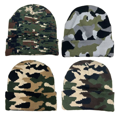 Classic Camouflage Beanie - Soft Cotton Knit For Casual Style And Comfort