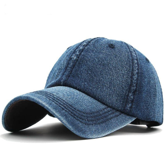 Classic Denim Baseball Cap – Washed Cotton Adjustable Everyday Hat