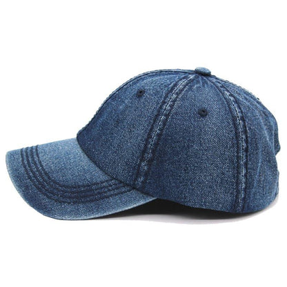 Classic Denim Baseball Cap – Washed Cotton Adjustable Everyday Hat