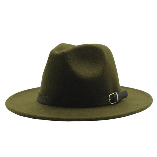 Classic Felt Fedora Hat – Wide Brim Formal Fashion Hat