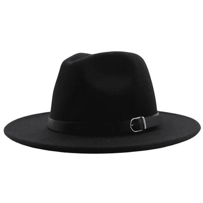 Classic Felt Fedora Hat – Wide Brim Formal Fashion Hat