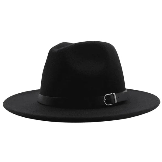 Classic Felt Fedora Hat – Wide Brim Formal Fashion Hat