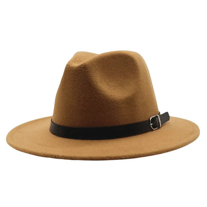Classic Felt Fedora Hat – Wide Brim Formal Fashion Hat