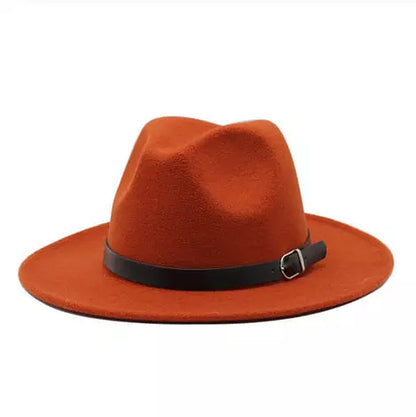 Classic Felt Fedora Hat – Wide Brim Formal Fashion Hat