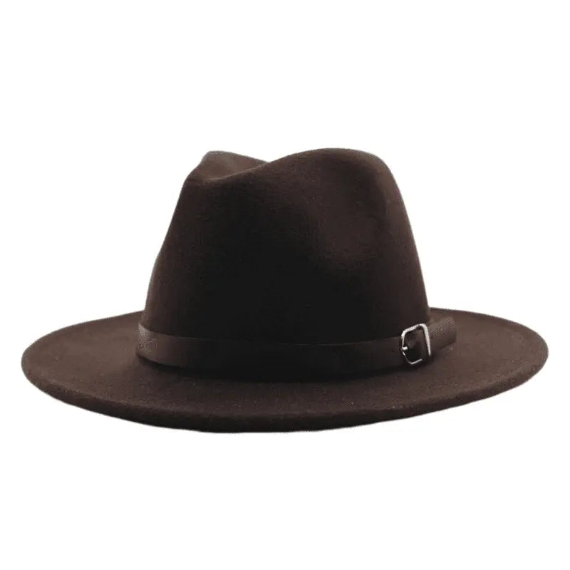 Classic Felt Fedora Hat – Wide Brim Formal Fashion Hat