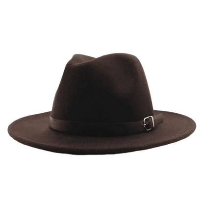 Classic Felt Fedora Hat – Wide Brim Formal Fashion Hat