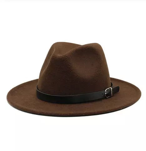 Classic Felt Fedora Hat – Wide Brim Formal Fashion Hat