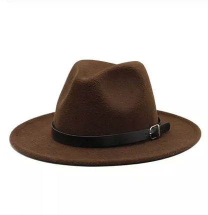 Classic Felt Fedora Hat – Wide Brim Formal Fashion Hat