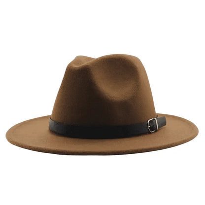 Classic Felt Fedora Hat – Wide Brim Formal Fashion Hat