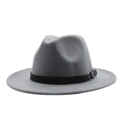 Classic Felt Fedora Hat – Wide Brim Formal Fashion Hat