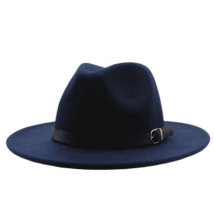 Classic Felt Fedora Hat – Wide Brim Formal Fashion Hat