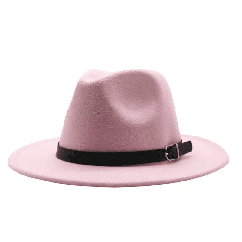 Classic Felt Fedora Hat – Wide Brim Formal Fashion Hat