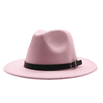 Classic Felt Fedora Hat – Wide Brim Formal Fashion Hat
