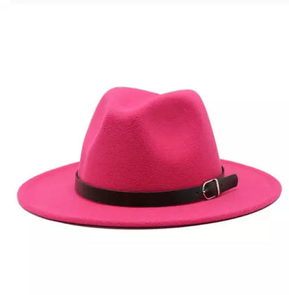 Classic Felt Fedora Hat – Wide Brim Formal Fashion Hat
