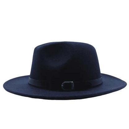 Classic Felt Fedora Hat – Wide Brim Formal Fashion Hat