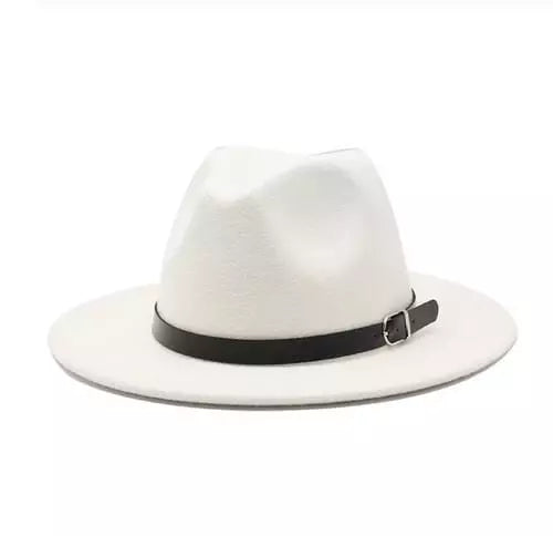 Classic Felt Fedora Hat – Wide Brim Formal Fashion Hat