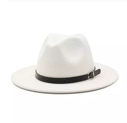 Classic Felt Fedora Hat – Wide Brim Formal Fashion Hat